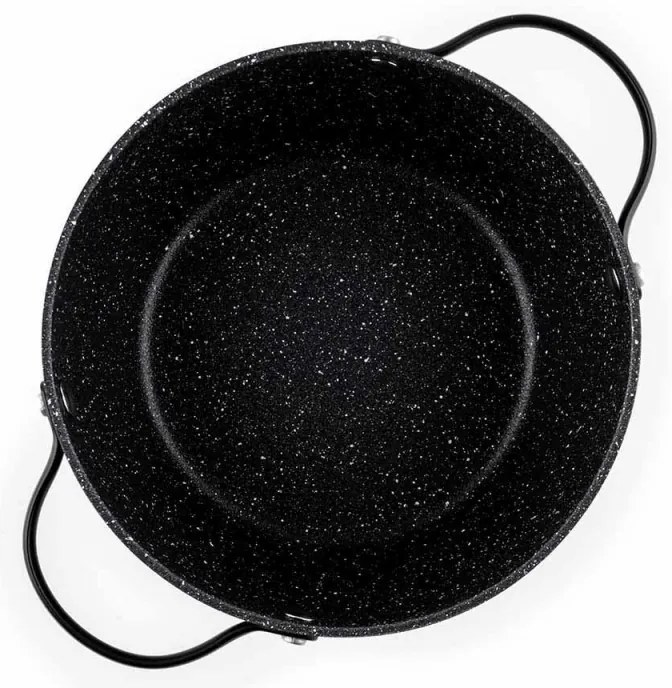 Тенджера Luigi Ferrero Symphony FR-2010, 20x10.5 см, 2.6 л, Незалепващо покритие, Стъклен капак с отвор за пара, Стоманени дръжки с PVD, Индукция, Черен мрамор