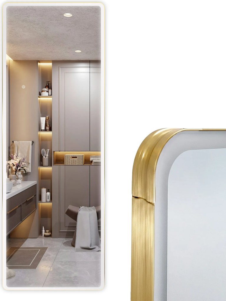 Огледало LED Classico 50x160cm Brush Gold