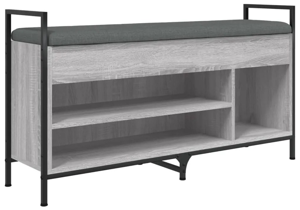 835215 vidaXL Пейка за обувки, сив сонома, 105,5x32x57,5 см, инженерно дърво