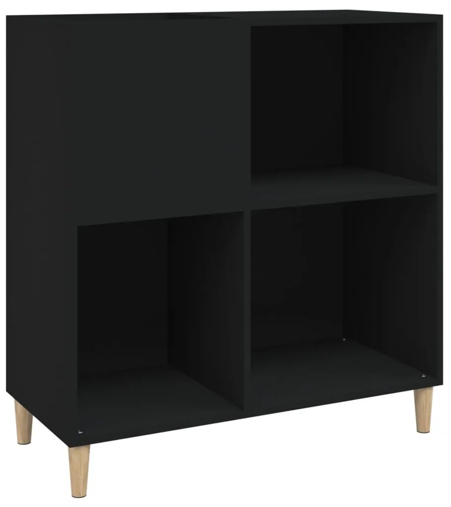 831990 vidaXL Шкаф за грамофонни плочи черен 84,5x38x89 см инженерно дърво