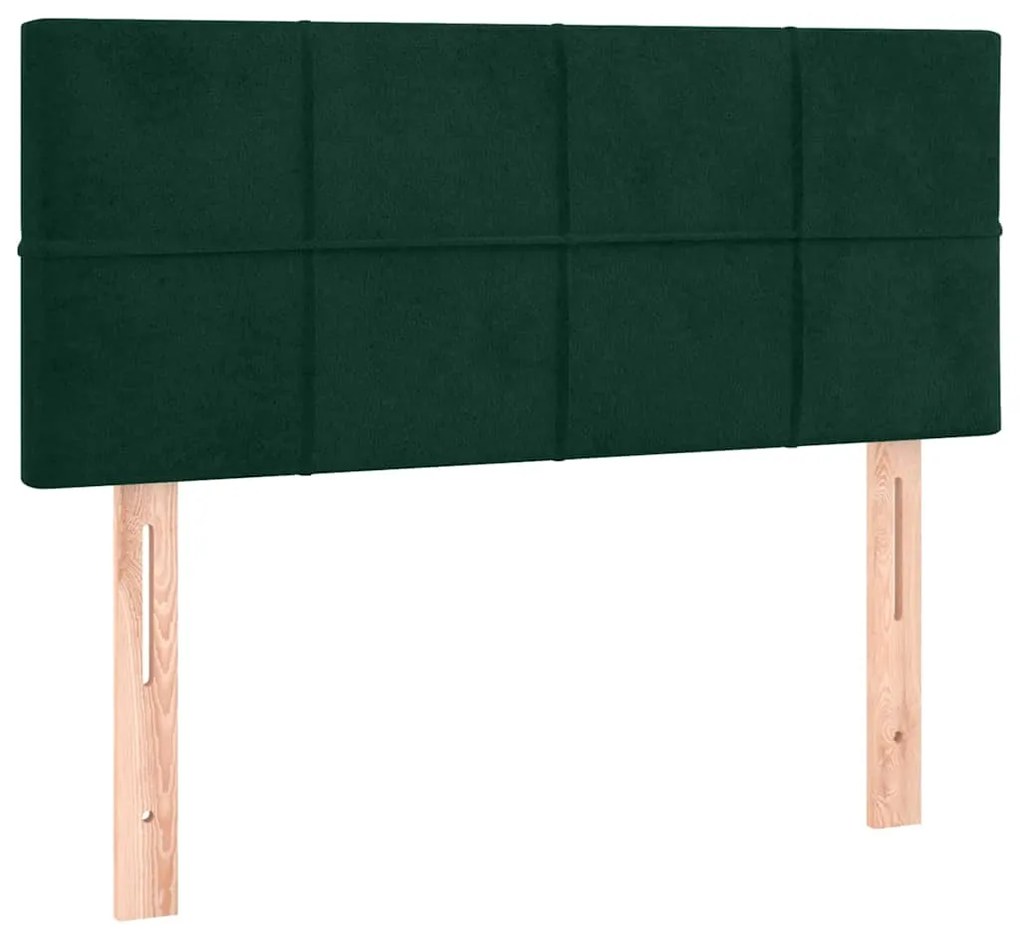 346015 vidaXL Горна табла за легло, тъмнозелена, 80x5x78/88 см, кадифе