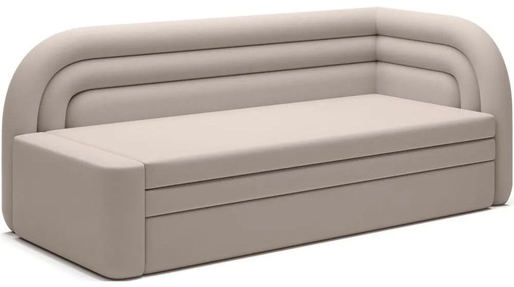 Бежов кадифен разтегателен диван с място за съхранение десен ъгъл 223 cm Fabillo – ELTAP