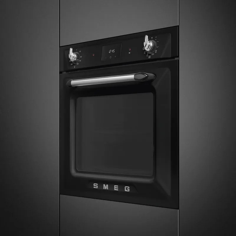 Фурна за вграждане Smeg SOP6900TN, 3000W, 68 л, Клас A, 9 функции и 5 нива на готвене, Самопочистване, Таймер, 30-280C, Черен