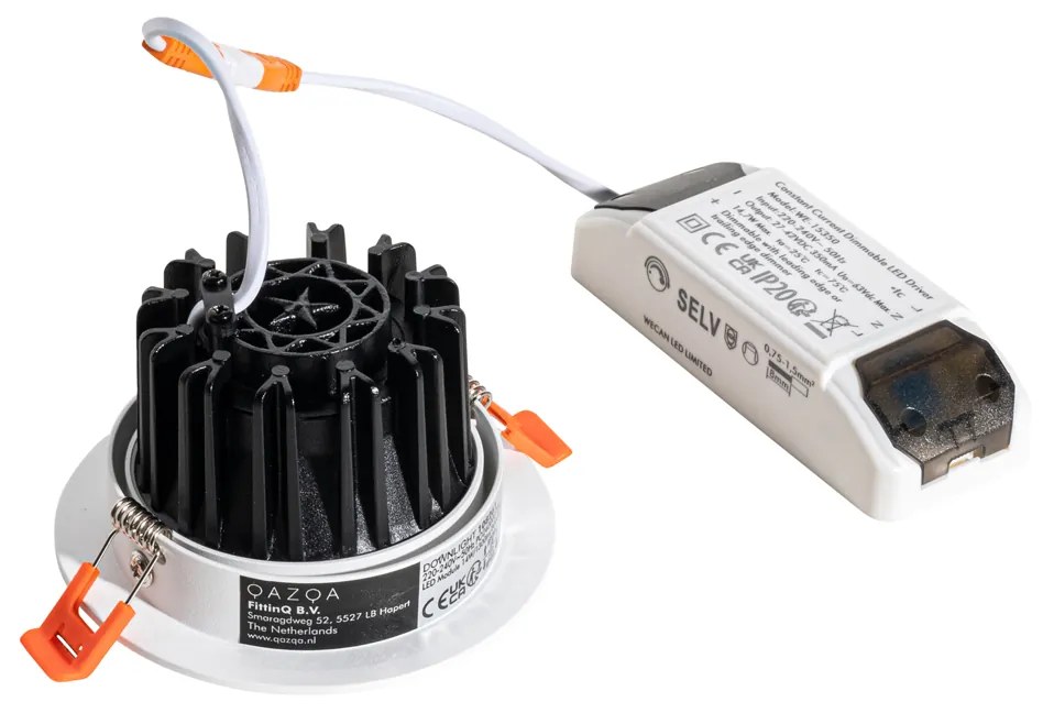 Вграден прожектор бял 9,5 см вкл. LED 1015 lm димируем IP23 - Gaius