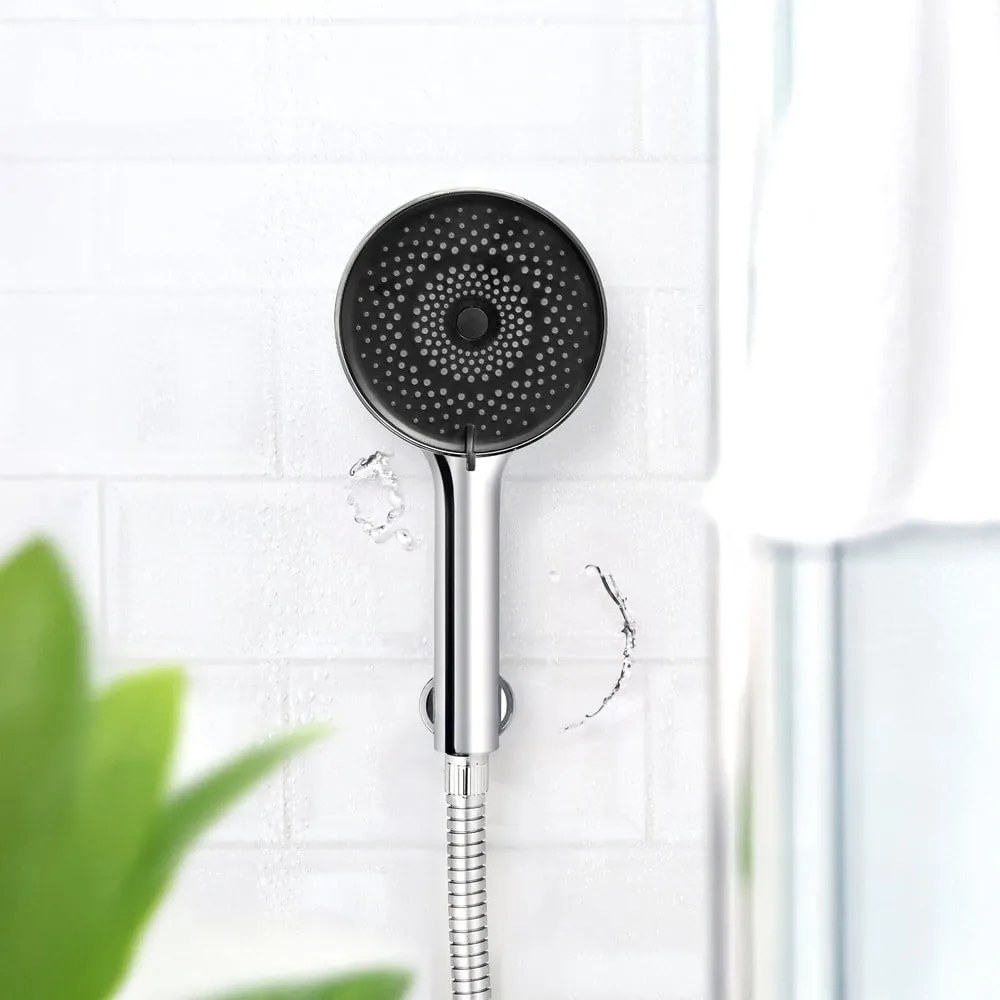 Пластмасова душ глава в сребрист цвят ø 12 cm Softwater – Wenko