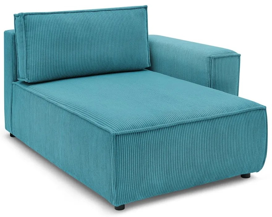 Модулен диван от син велур, десен ъгъл Nihad modular - Bobochic Paris