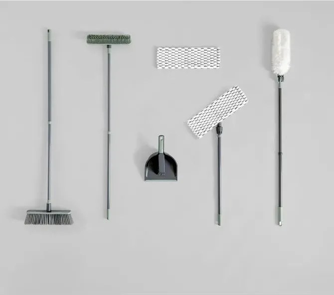 Лопатка и четка 5five Easy Clean, Сива, Пластмаса