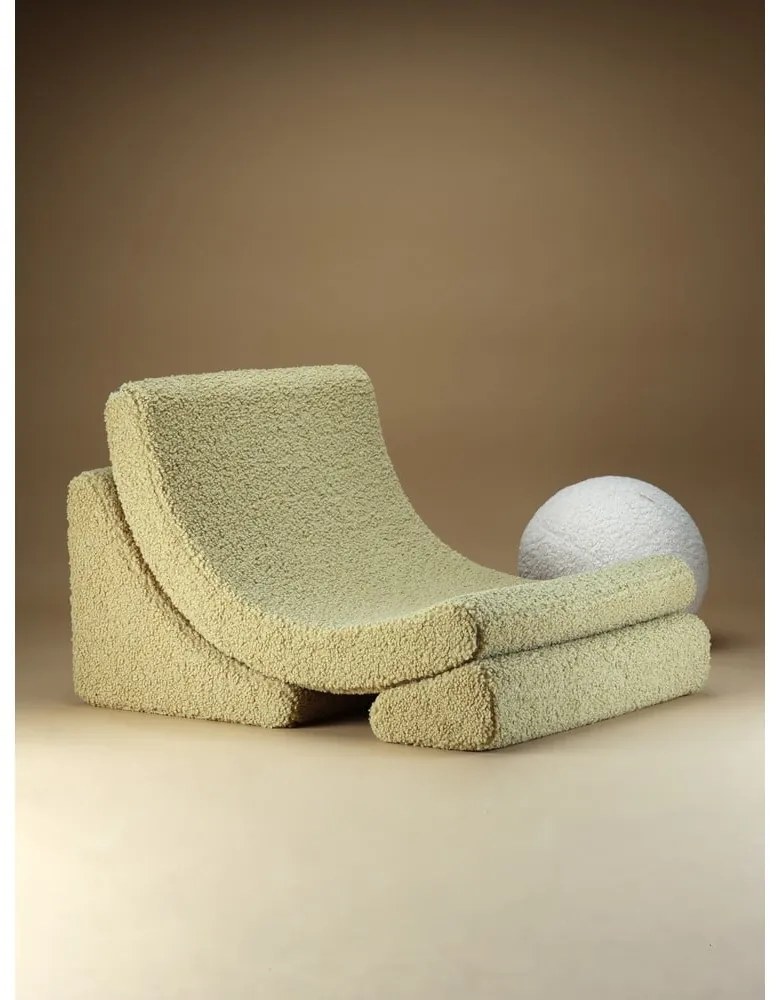 Зелен детски стол от букле Moon – Wigiwama