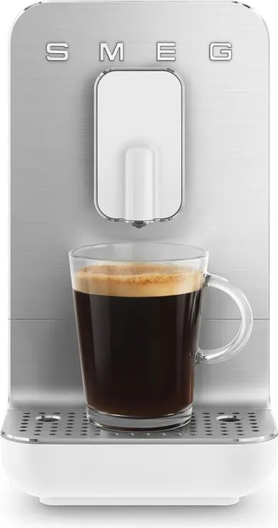 Еспресо машина SMEG Collezione BCC11WHMEU, 1350 W, 19 bar, 1.4 л, 8 функции, Вградена мелачка, Бял