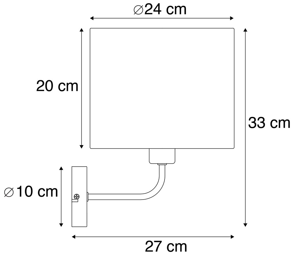 Класически стенен аплик златен плат абажур бял - Cas