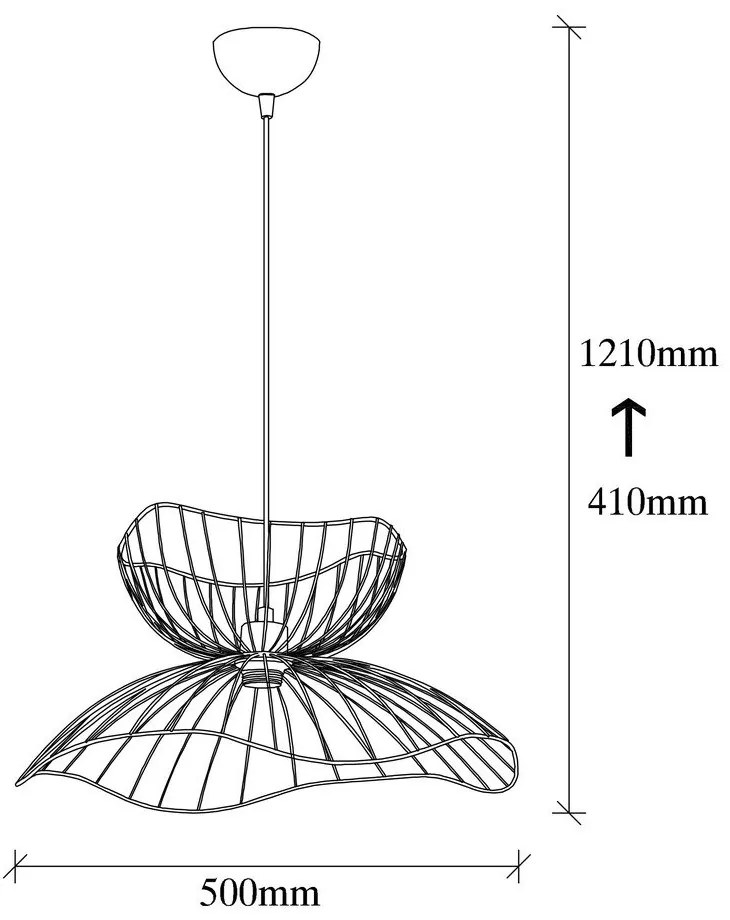 Черно висящо осветително тяло с метален абажур ø 50 cm Farac – Opviq lights