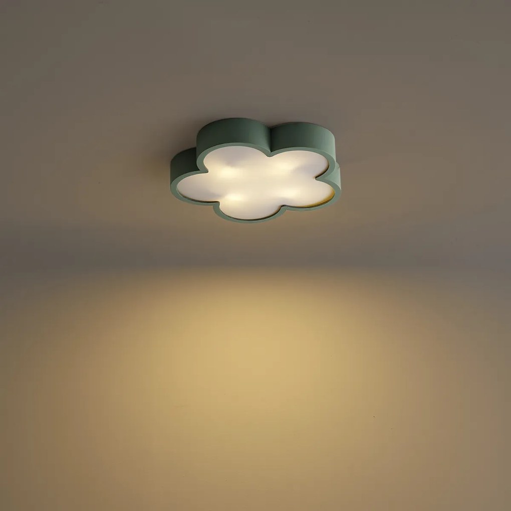 Детска таванна лампа зелена с бяло - Lucille