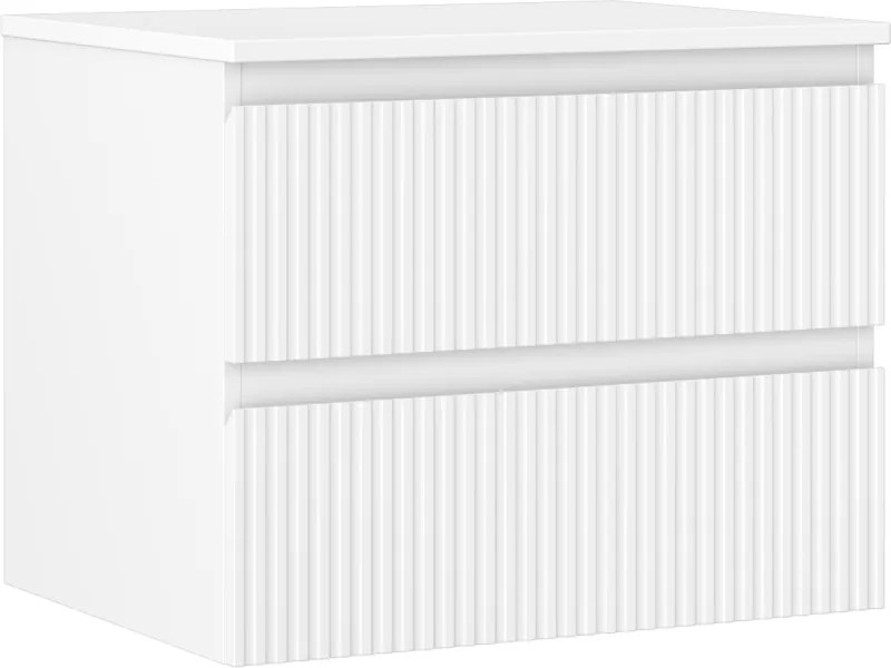 Mexen Rivel шкафче за баня под умивалник 60 см с плот, 2 чекмеджета, оребрено,