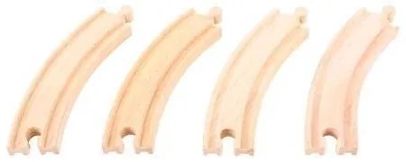 Bigjigs - Дървени ЖП релси - Дълги извити