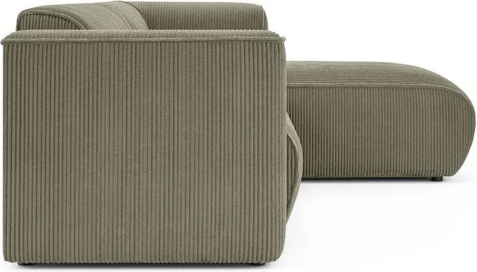 Зелен ъглов диван от рипсено кадифе (десен ъгъл) Merid – Ropez