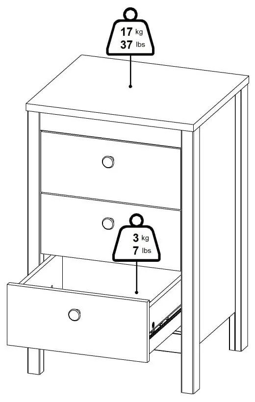 Сиво-бежово нощно шкафче Madrid – Tvilum