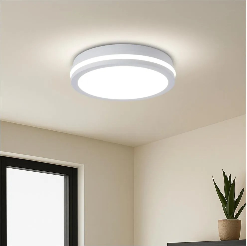 Brilagi - LED външно осветително тяло със сензор BENE LED/24W/230V Ø 26 см бяло IP54