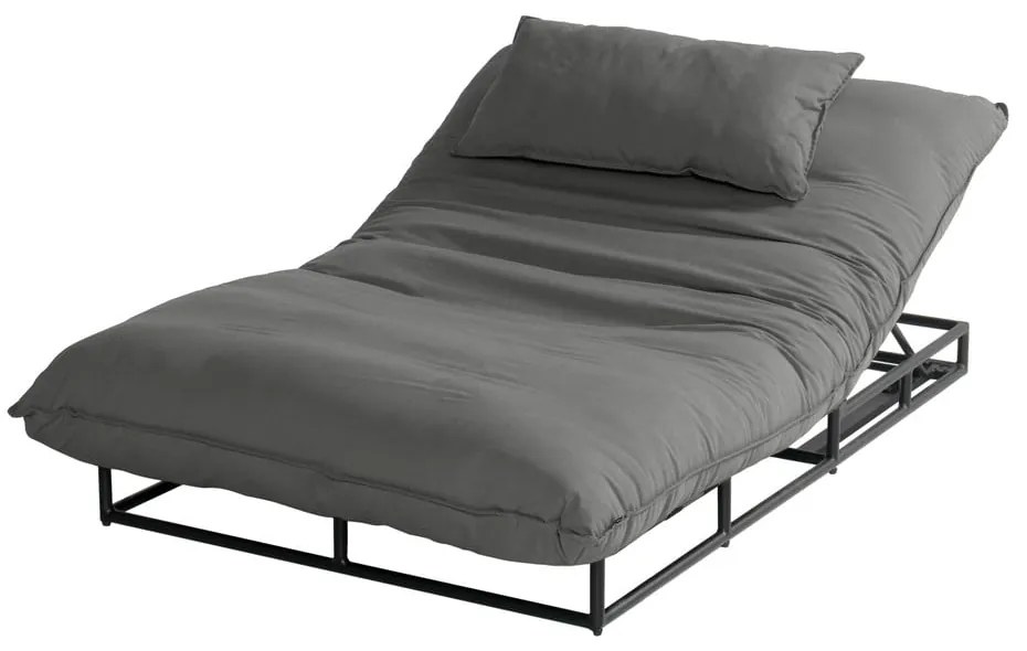 Тъмносив градински шезлонг метален/подплатен Emma – Hartman