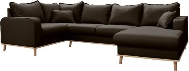 Черен ъглов диван (десен ъгъл) Beata - Ropez