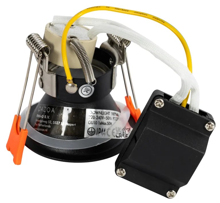 Комплект от 6 черни вградени прожектори GU10 35mm IP44 - Dept