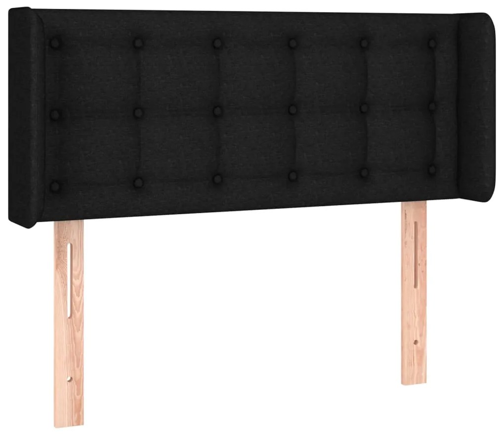 3119178 vidaXL Горна табла за легло, черна, 83x16x78/88 см, плат