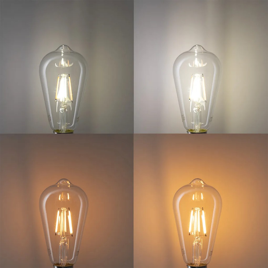 Комплект от 5 смарт E27 LED крушки ST64 4.5W 470 lm 1800-4000K