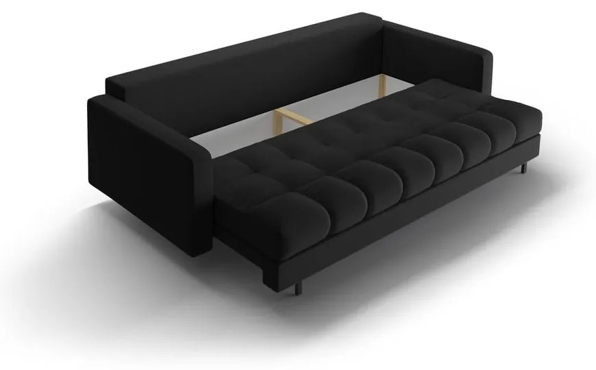 Черен разтегателен диван с място за съхранение 222 cm Bali – Cosmopolitan Design