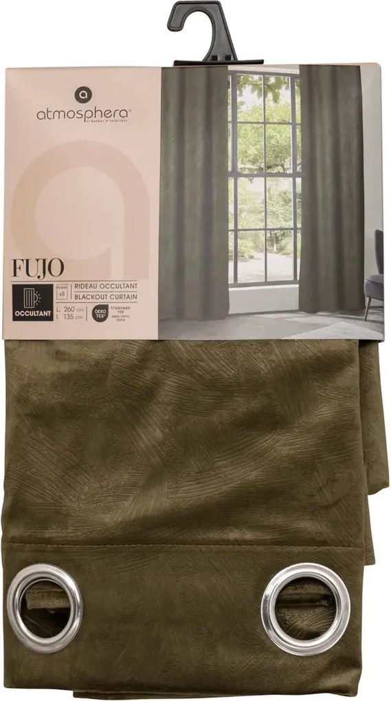 Блекаут завеса atmosphera Fujo, Кадифе, 135x260 cm - Каки