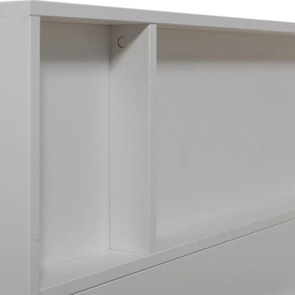 Бяло единично легло 90x200 cm от масивен бор без ламелно дъно Carter – WOOOD