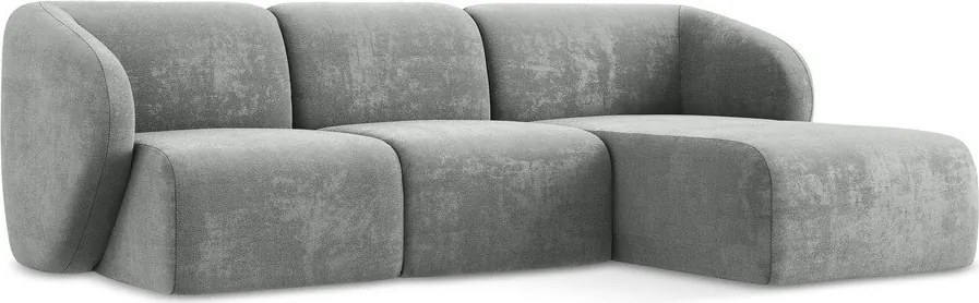 Сив шенилов ъглов диван (десен ъгъл) Lani – Makamii
