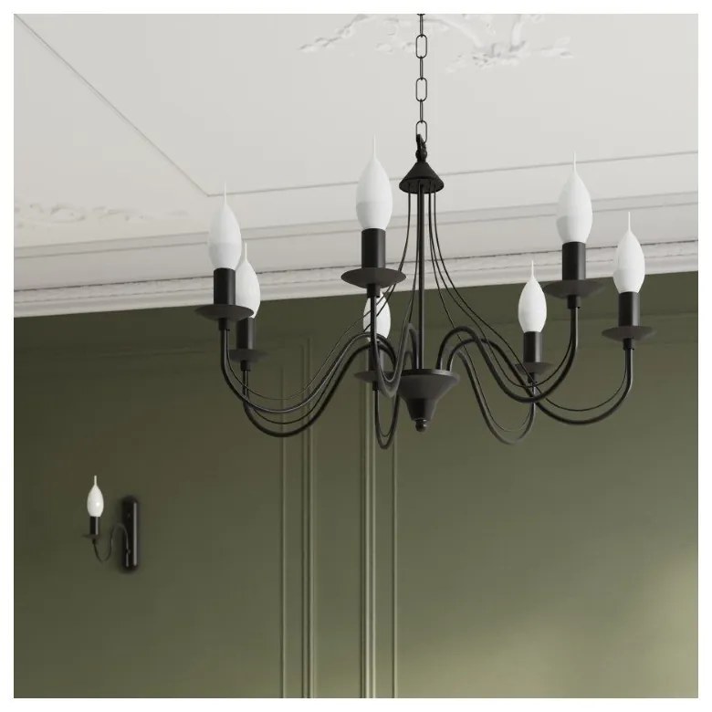 Черна висяща лампа 5 Fiorano - Sollux