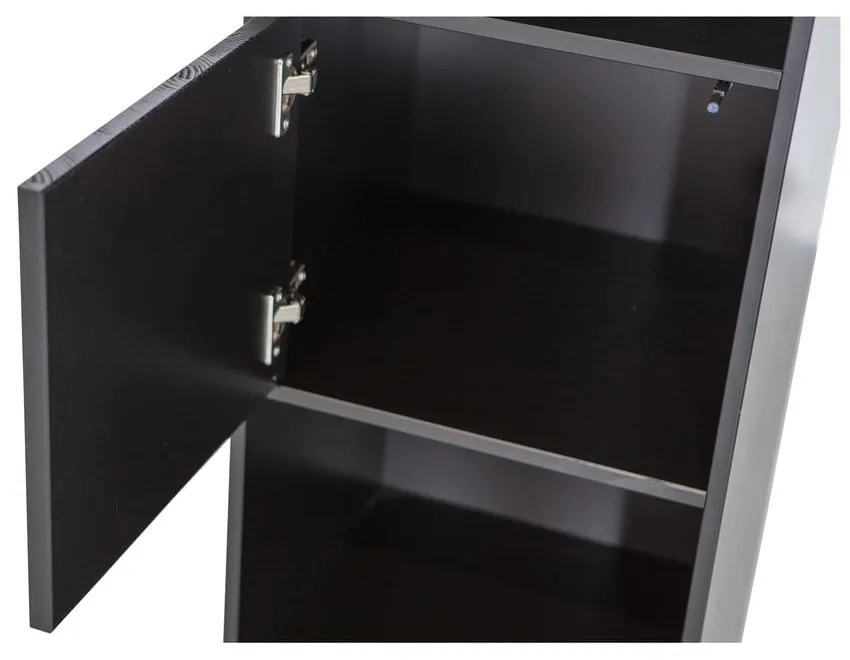 Черен модулен шкаф за книги от борова дървесина 40x210 cm Finca - WOOOD