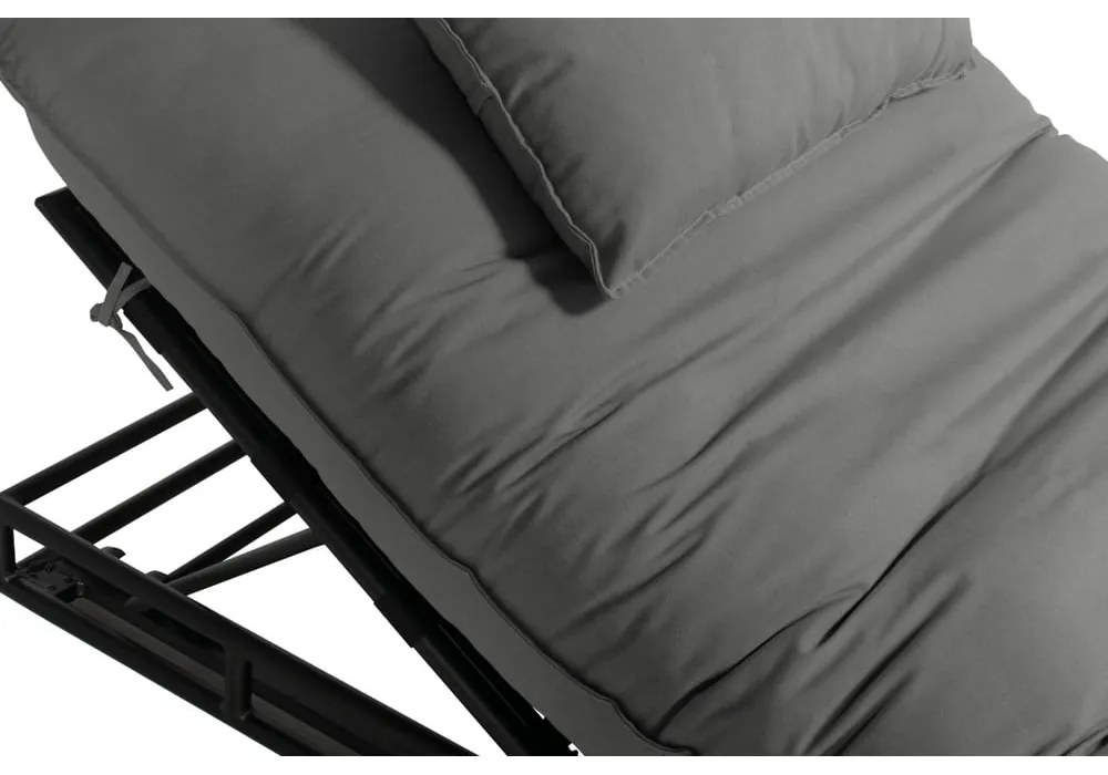 Тъмносив градински шезлонг метален/подплатен Emma – Hartman