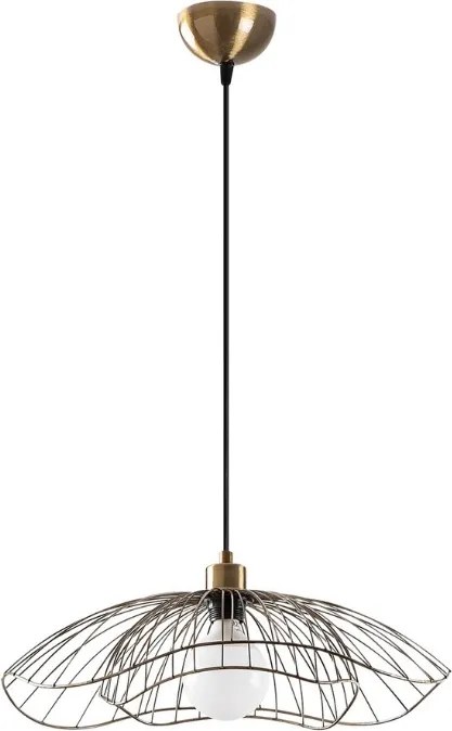 Farac E27 метален таванен осветител в златист винтидж цвят Ø50×31/111 см