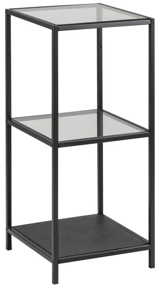Черен стъклен стелаж 35x83 cm Seaford – Actona