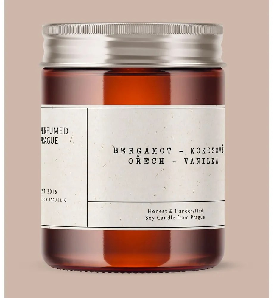 Ароматна свещ от соев восък време на горене 40 час #32 Bergamot, Coconut, Vanilla – Perfumed Prague