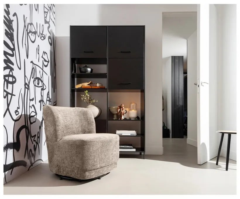 Светлокафяво кресло от кадифе Atty - WOOOD