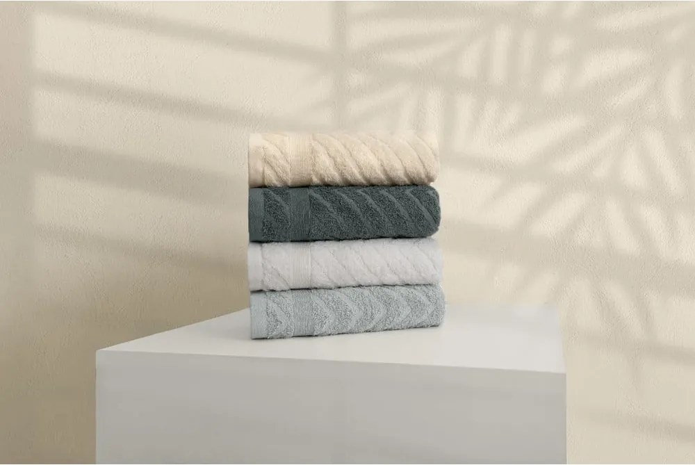 Жълти-сиви памучни кърпи в комплект от 4 бр. от тери 50x90 cm – Foutastic