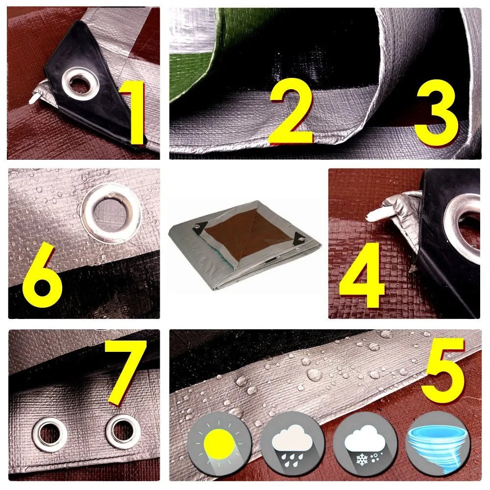 Покриваща мразоустойчива мушама със сребристо-кафяв цвят 5m x 8m