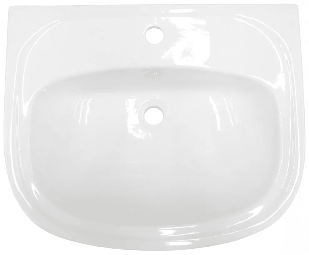 Мивка за баня ICC 2012, Inter Ceramic, стенен монтаж, с отвор за смесител, порцелан, бял, 56x45x19см