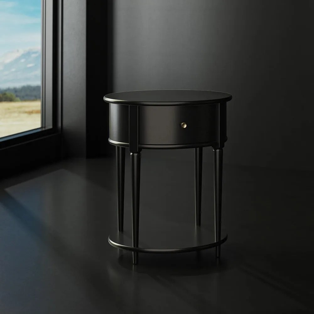 Черно нощно шкафче Aurora – Støraa