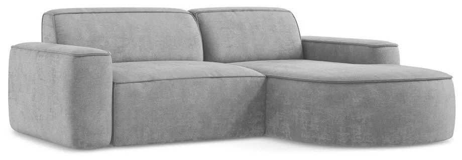 Светлосив шенилов ъглов диван (десен ъгъл) Omao – Makamii