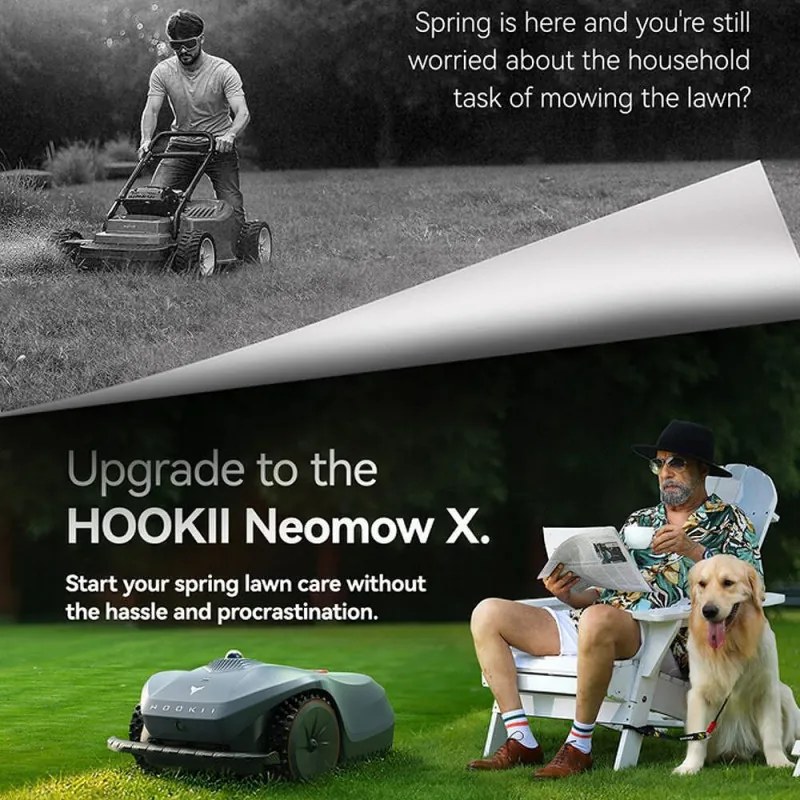 Косачка-робот HOOKII Neomow X Pro, 6000 м2, 4 режима, Работа без ограничителен кабел или антени, 60 dB, Wi-Fi, 4G, Bluetooth, Автономия 180 минути, Сив