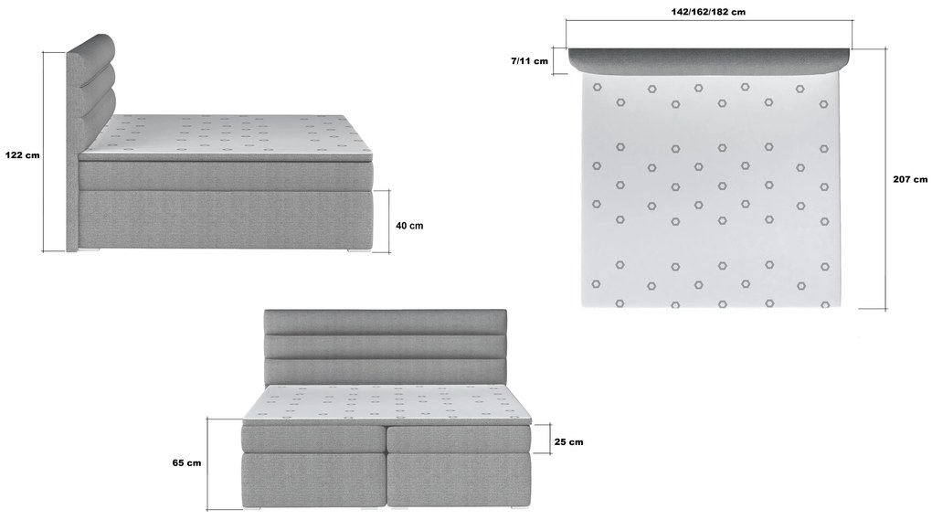 Тапицирано легло Victoria С матрак и протекор-160 x 200-Ladi