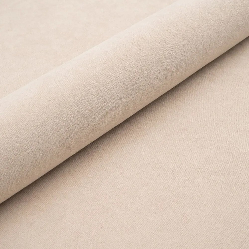 Бежово тапицирано двойно легло с място за съхранение с включена подматрачна рамка 180x200 cm Mija – Maison de Rêve