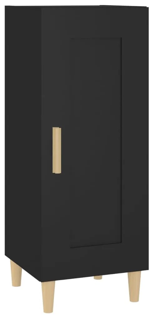812412 vidaXL Сайдборд, черен, 34,5x34x90 см, инженерно дърво