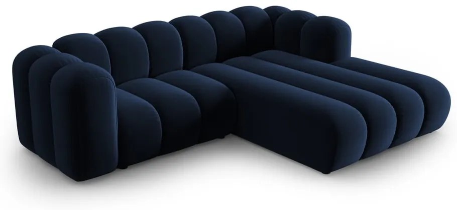 Тъмносин ъглов диван (десен ъгъл) Lupine – Micadoni Home