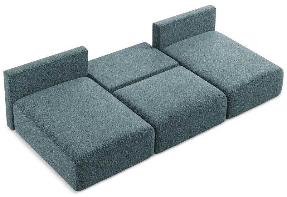 Тюркоазен разтегателен ъглов диван с място за съхранение Kalena – Makamii