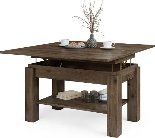 БРАВО Елегантен Орех - РАЗТЕГАТЕЛНА ХОЛНА МАСА С ПОВДИГАЩ МЕХАНИЗЪМ И С РАФТ