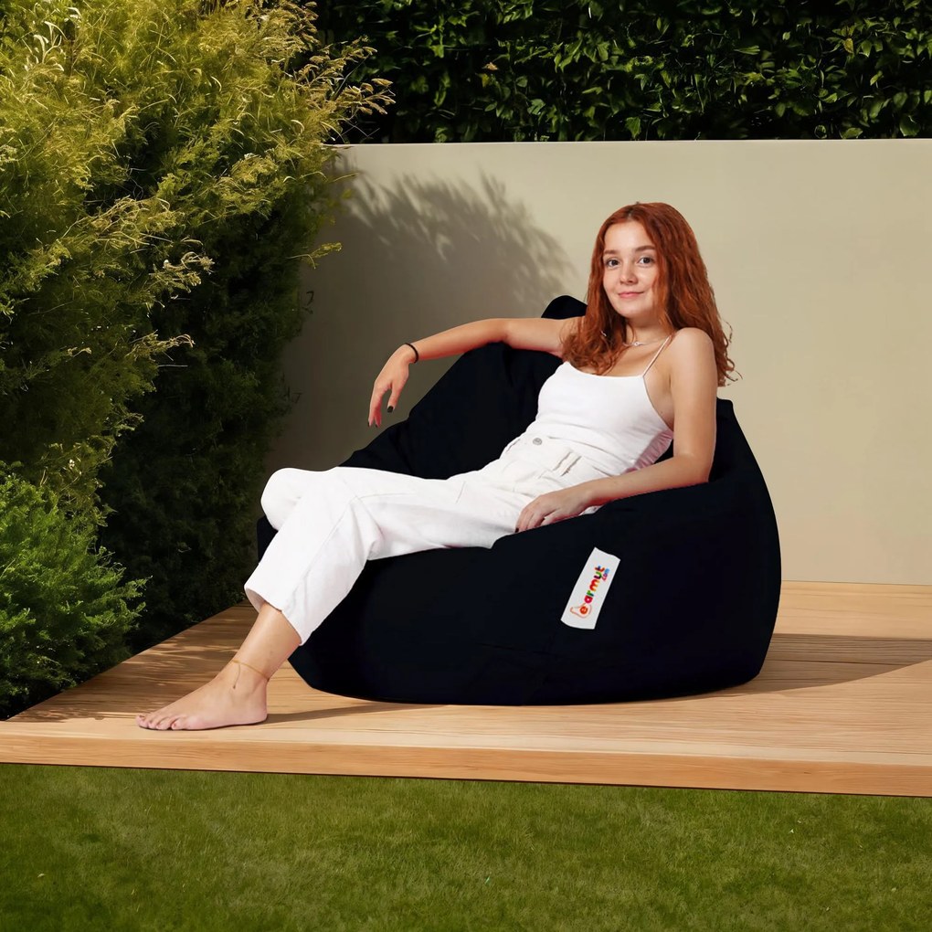 Градински пуф Premium XXL, цвят Черен